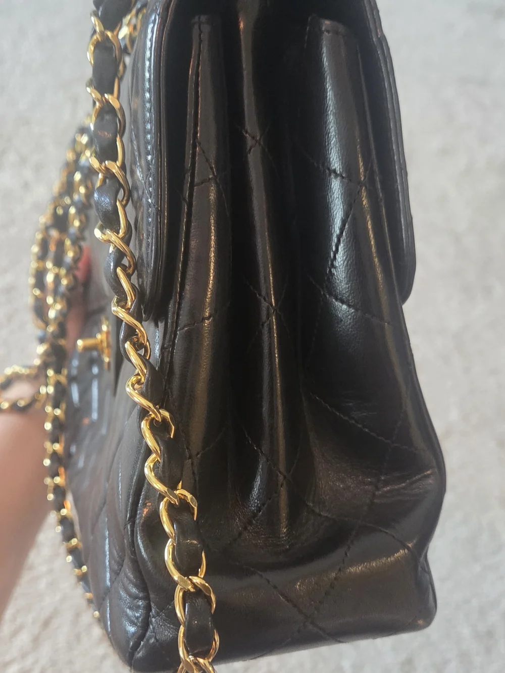 CHANEL 1996-1997 Both Side Classic Flap Jumbo Black Lambskin